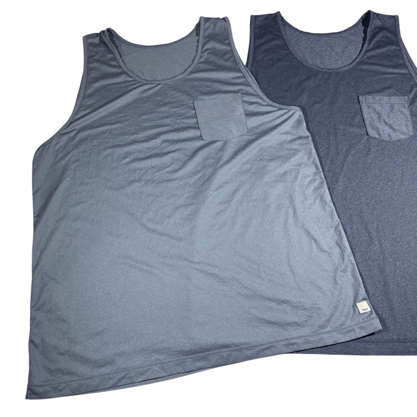 Vuori Men’s Tank Top 2XL Lot of 2 Blue Gray Pocket Sleeveless Athletic Casual