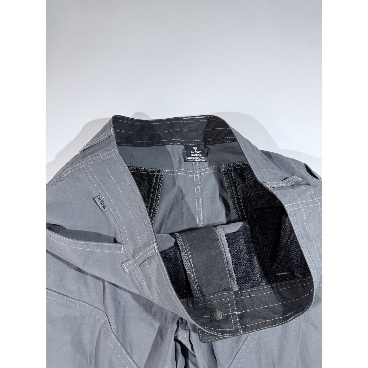 Kuhl Pants Mens 36x34 Blue Renegade Outdoor Hiking Nylon Performance Double Knee