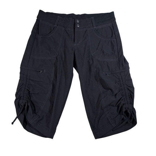 KUHL Trekr Kapri Womens 6 Charcoal Black Capri Hiking Pant Drawstrings Outdoor