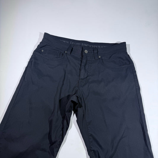 prAna Pants Mens 30x32 Black Gray Slim Fit Nylon Outdoor Hiking Travel Climbing