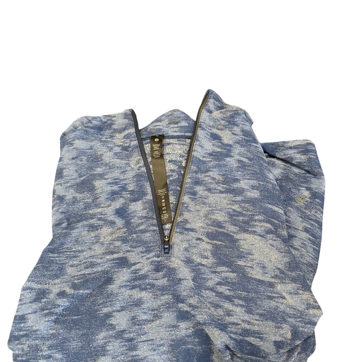 Lululemon Surge Warm Quarter Zip Fleece Pullover Blue Camo Men’s Size Medium