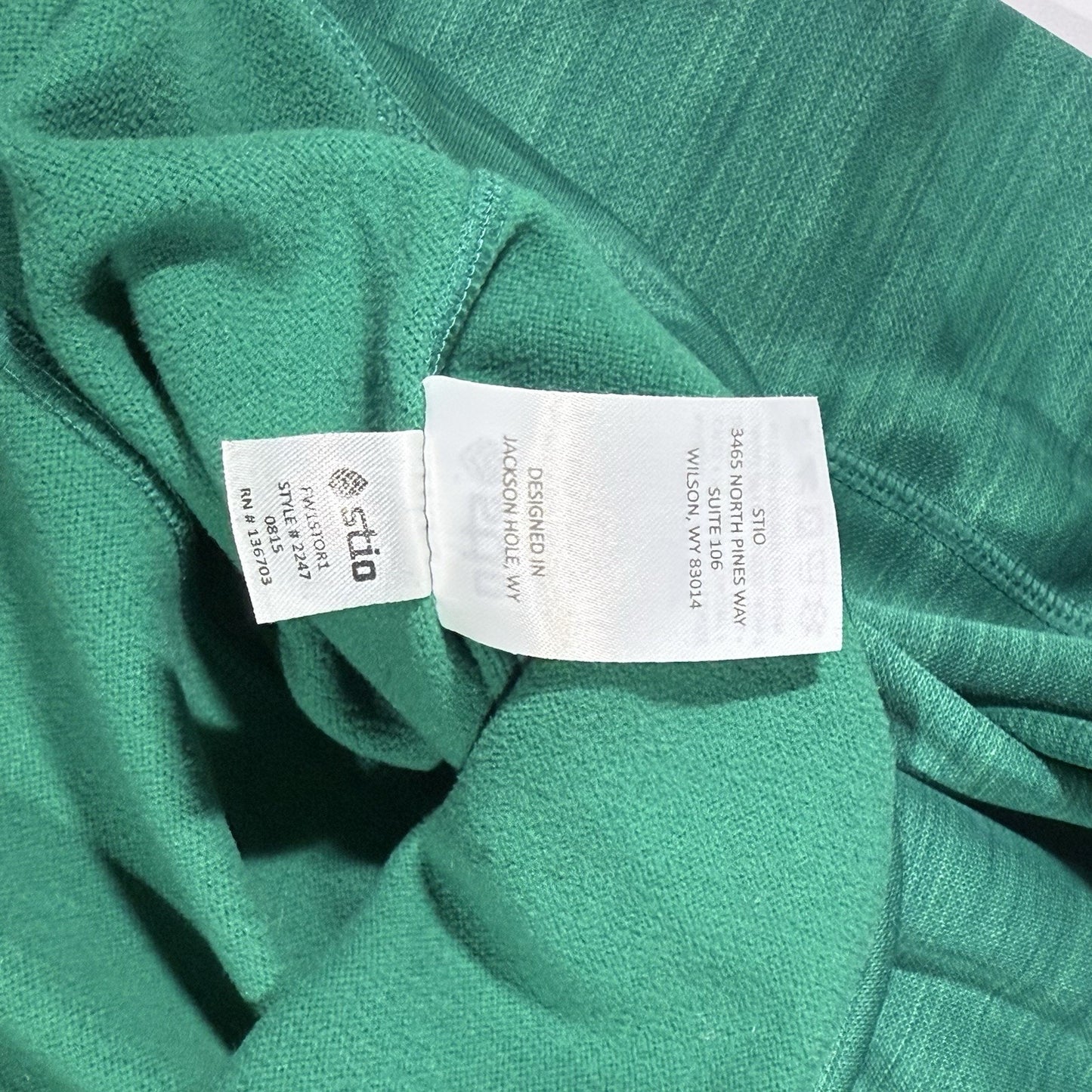 Stio Men’s Medium Green Quarter Zip Pullover Fleece Midlayer Outdoor Hiking