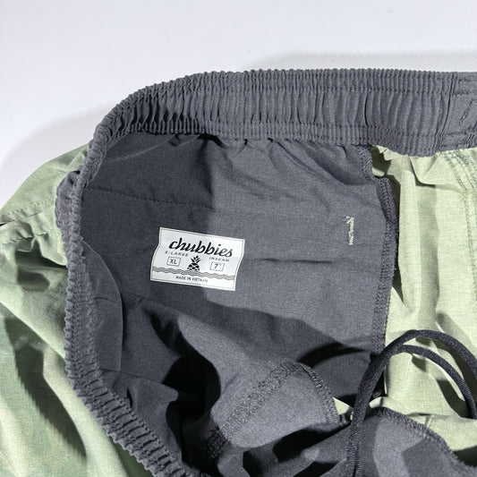 Chubbies Shorts Green Tiger Camo 7" Inseam Drawstring Hybrid Stretch Men’s XL