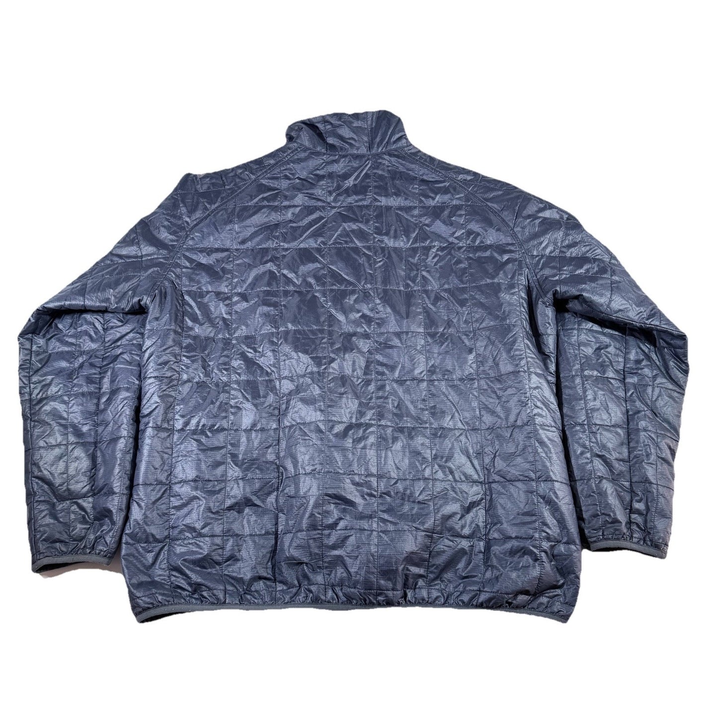 LLBean Men’s Primaloft Hooded Parkway Puffer Navy Gray Jacket Size Large MINTY