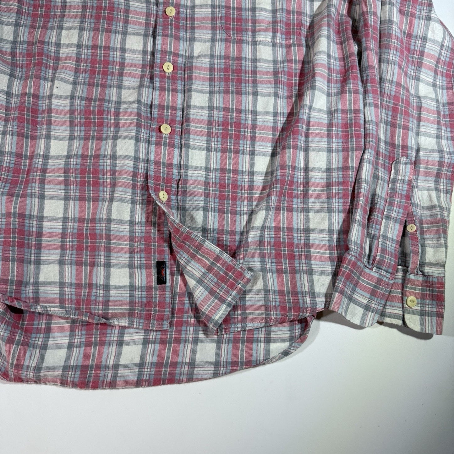 Faherty Mens Shirt Red Extra Large XL Long Sleeve Plaid Button Down Adults