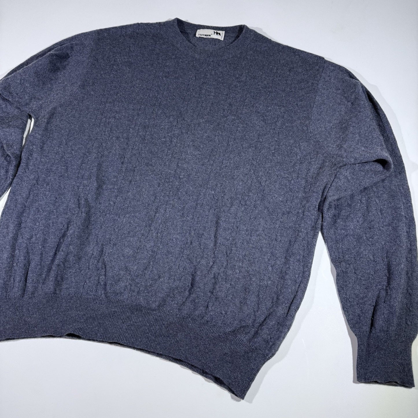 I Levrieri Cashmere Silk Sweater Mens Medium Made in Italy Cable Knit Light