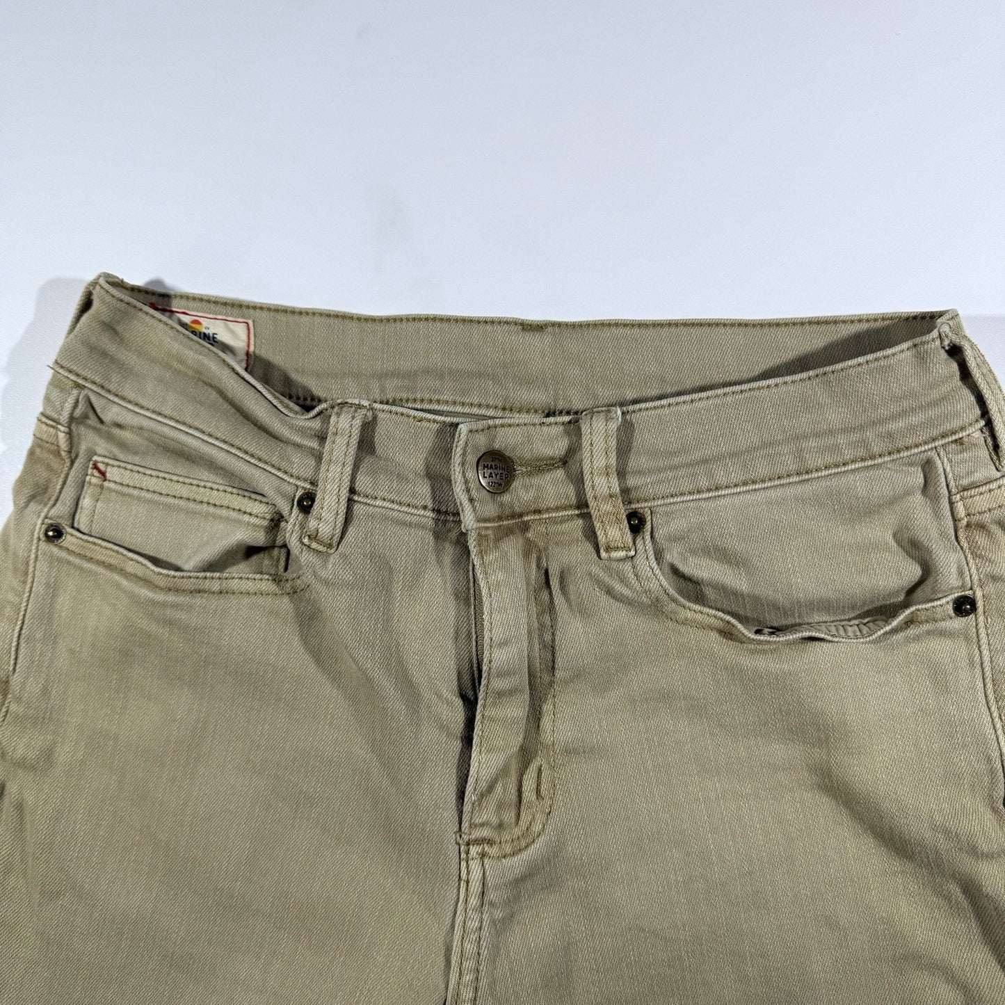 Marine Layer Men’s Pants 30x30 Straight Fit Khaki Beige Casual Cotton Jeans