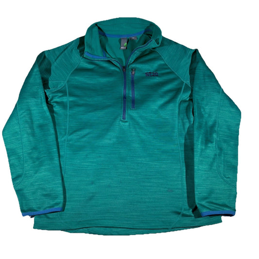 Stio Men’s Medium Green Quarter Zip Pullover Fleece Midlayer Outdoor Hiking
