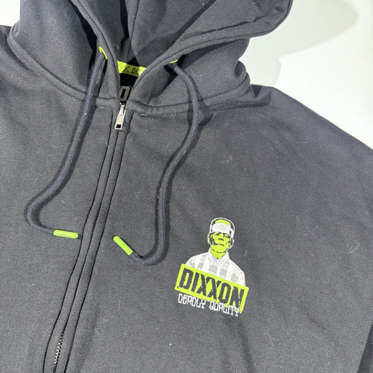 Dixxon Hoodie XL Deadly Quality Zip Up Frankenstein Graphic Black Sweatshirt