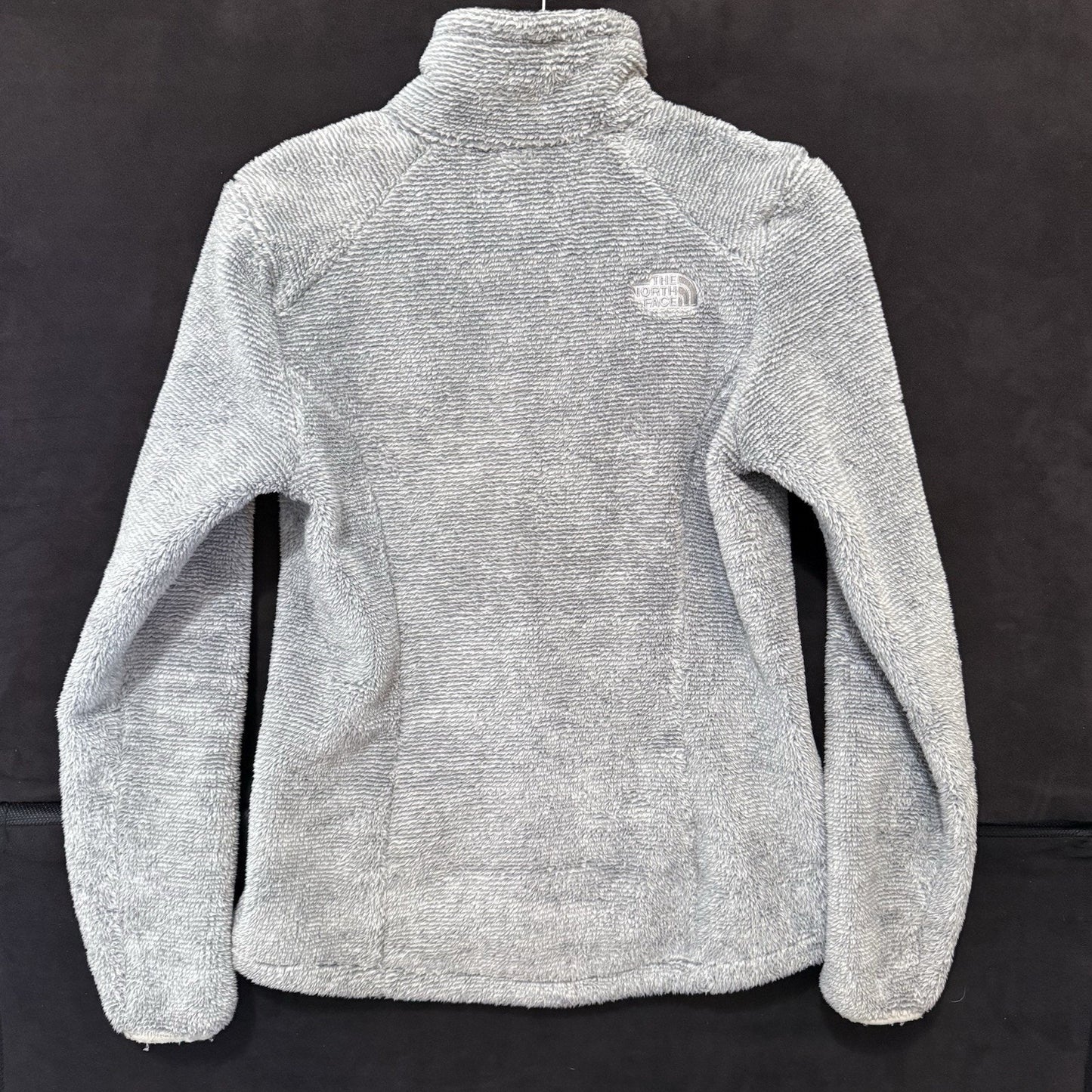 The North Face Osito Jacket Womens Sz Small Gray Fuzzy High Pile Fleece Full Zip