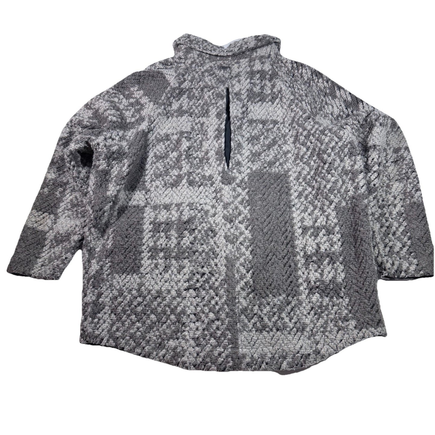 prAna Women’s Wool Blend Jacket Small Gray Knit Zip Front Pockets Boho Sweater