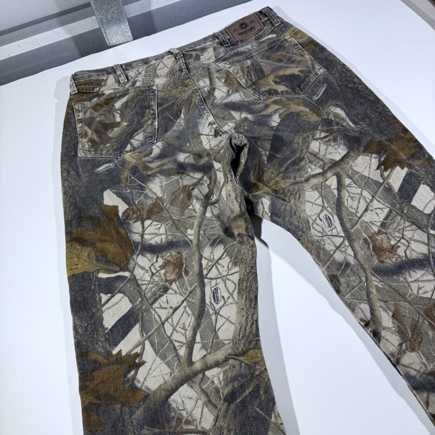 Vintage Wrangler Camo Real Tree Double Knee Jeans Men's Pants Hunt 38x32