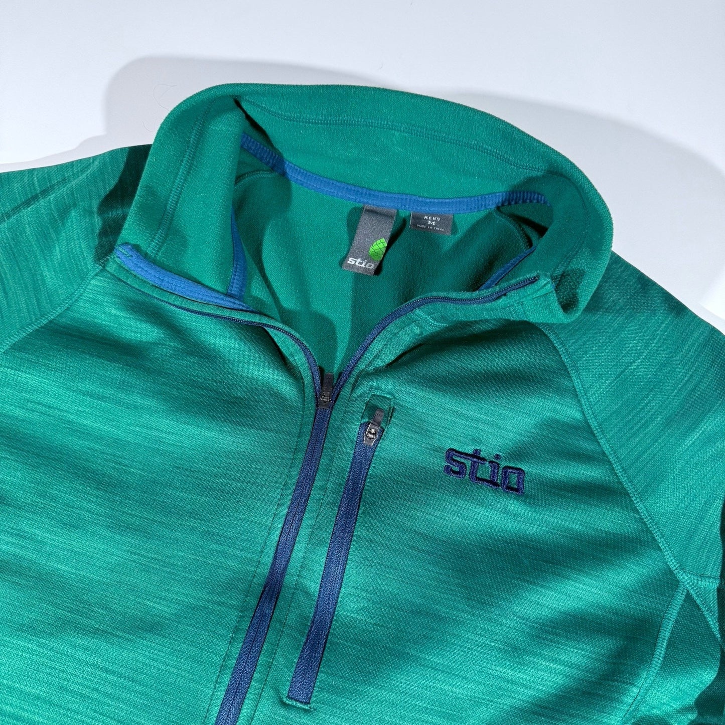 Stio Men’s Medium Green Quarter Zip Pullover Fleece Midlayer Outdoor Hiking