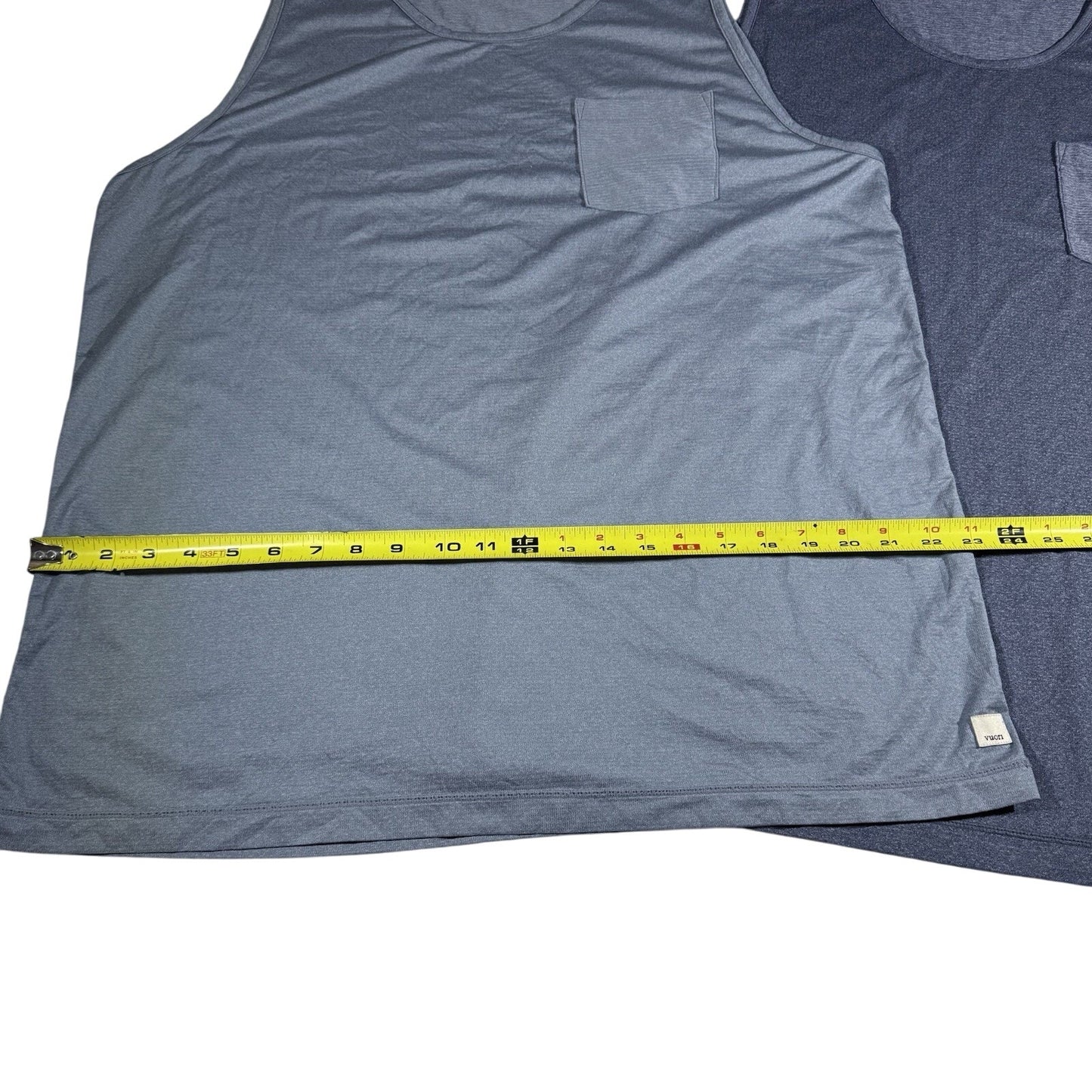 Vuori Men’s Tank Top 2XL Lot of 2 Blue Gray Pocket Sleeveless Athletic Casual