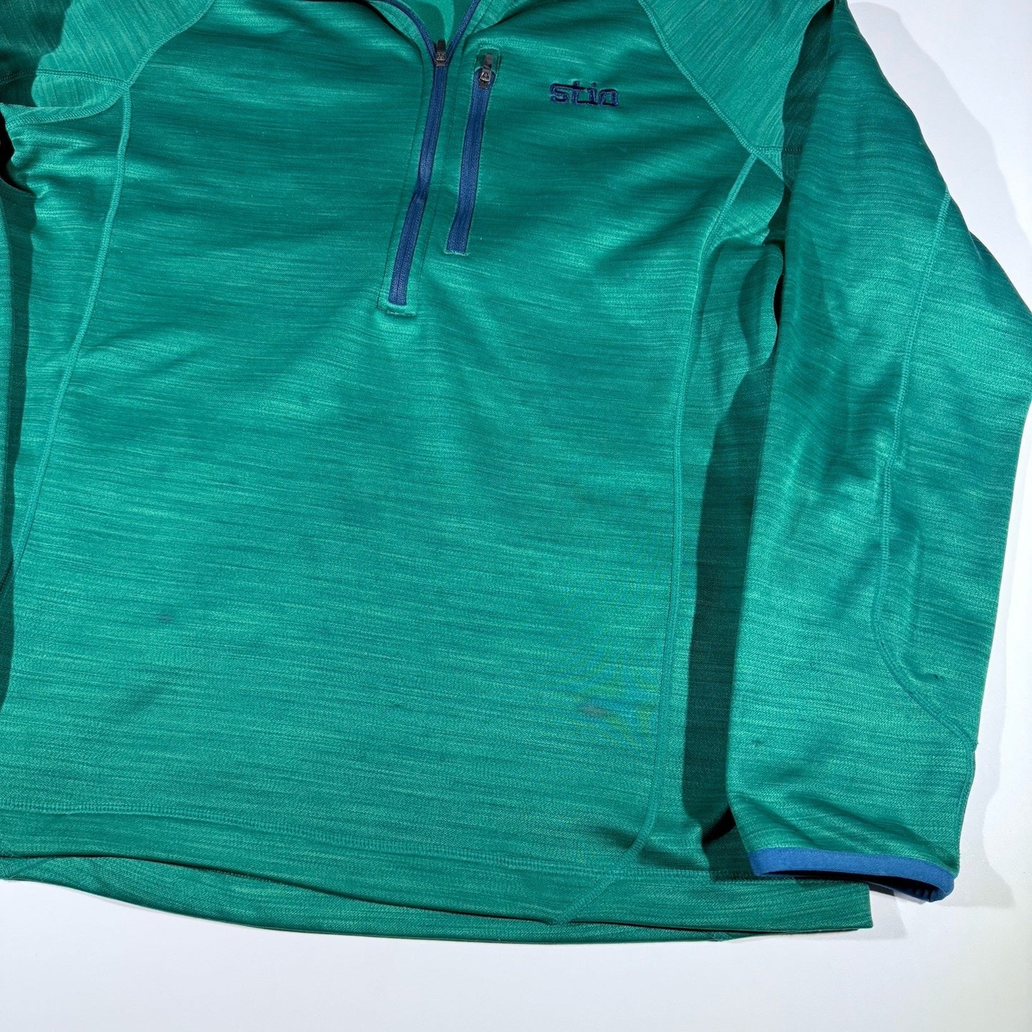 Stio Men’s Medium Green Quarter Zip Pullover Fleece Midlayer Outdoor Hiking