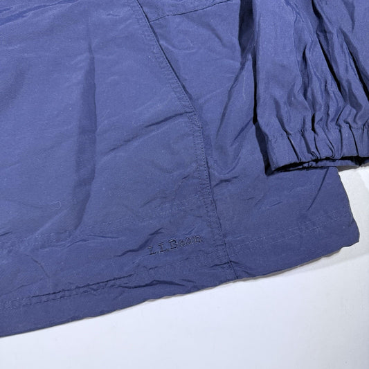 L.L.Bean Stowaway Anorak Windbreaker Jacket Blue Hooded Pullover Men’s L