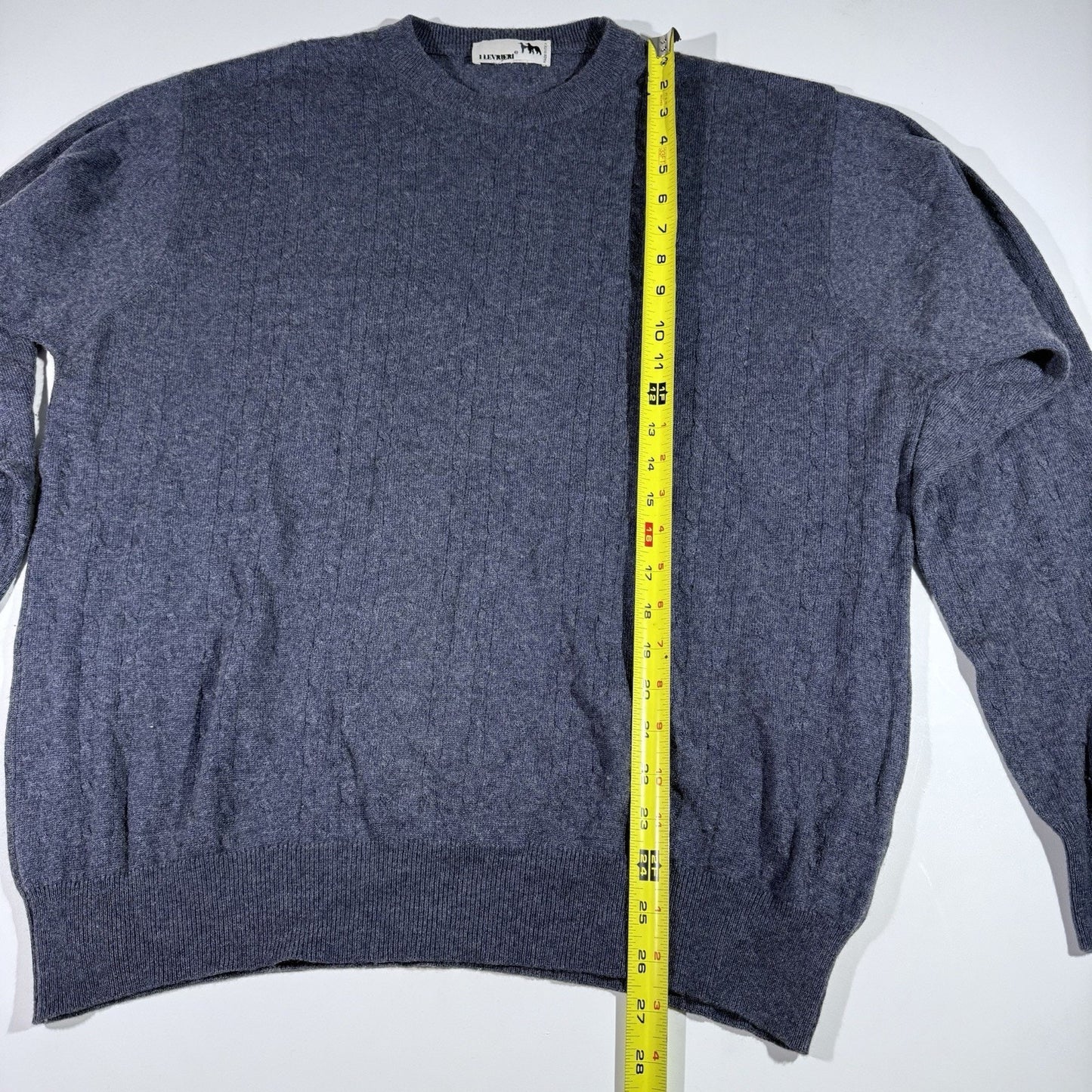 I Levrieri Cashmere Silk Sweater Mens Medium Made in Italy Cable Knit Light