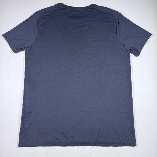Lululemon Men’s Heathered Navy Crew Neck T-Shirt Short Sleeve Size L 21x28.5