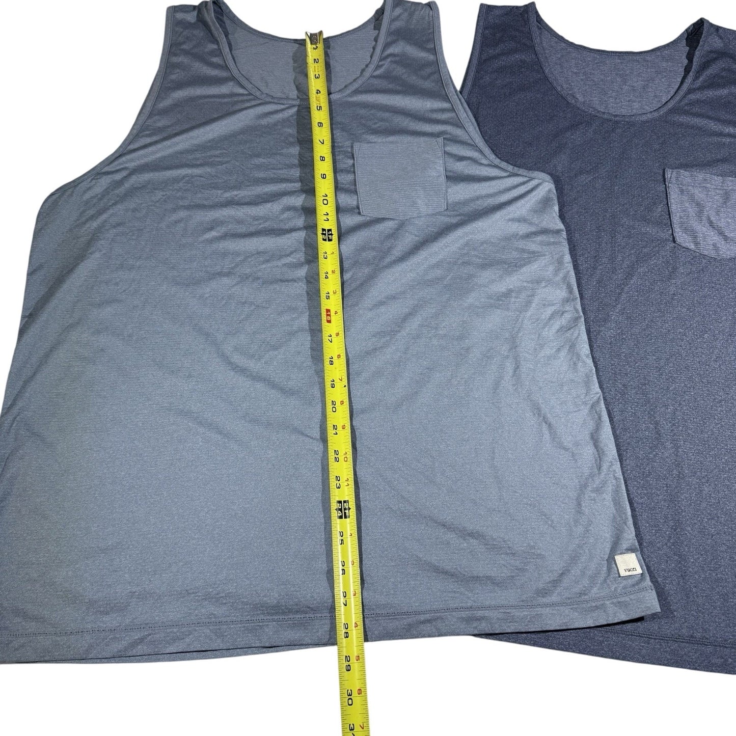 Vuori Men’s Tank Top 2XL Lot of 2 Blue Gray Pocket Sleeveless Athletic Casual