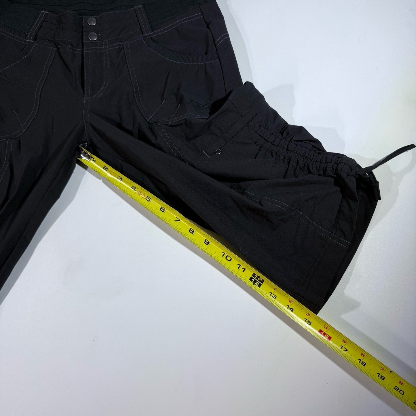 KUHL Trekr Kapri Womens 6 Charcoal Black Capri Hiking Pant Drawstrings Outdoor