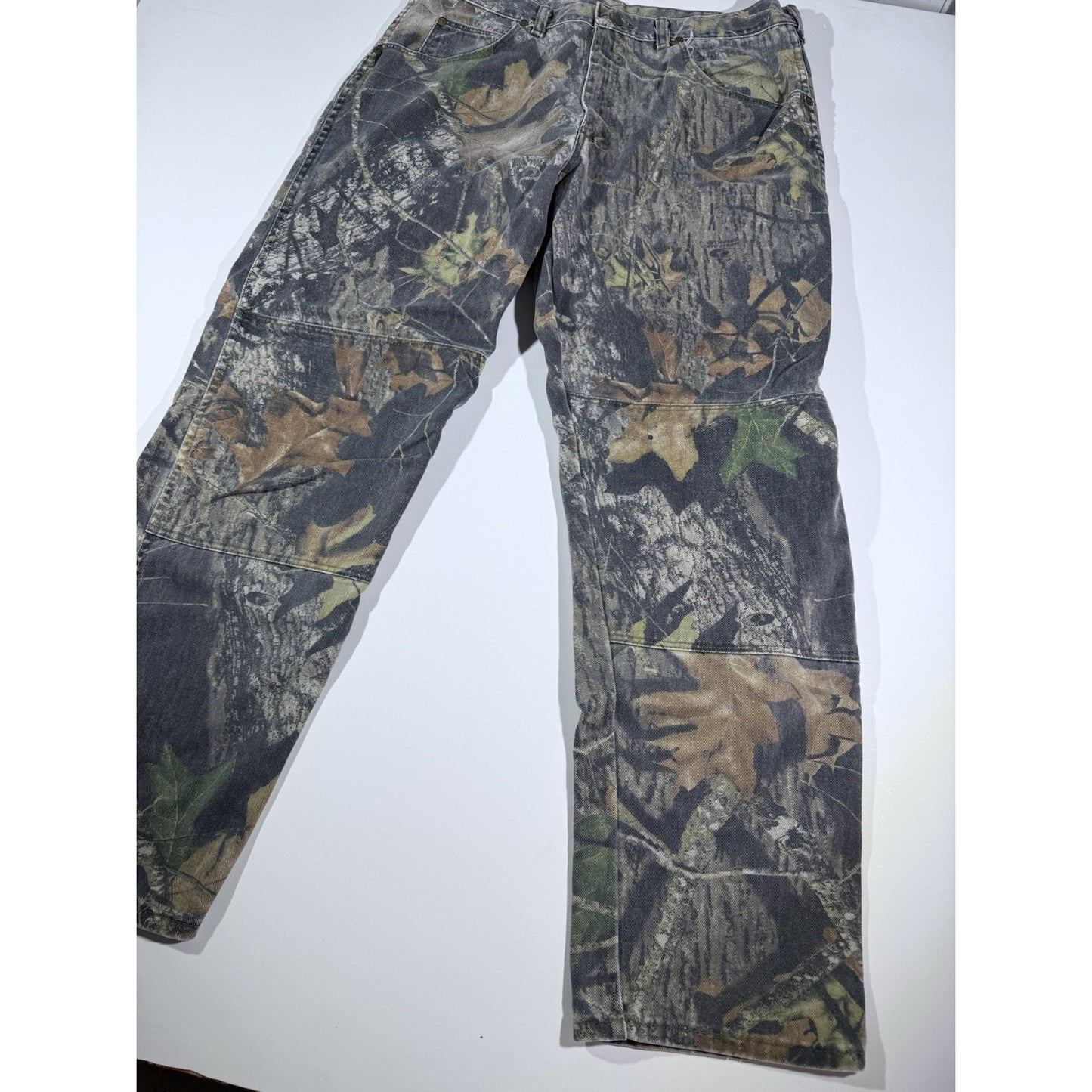 Wrangler Jeans Mens 34x31 Mossy Oak Breakup Camo Hunting Double Knee Work Pants