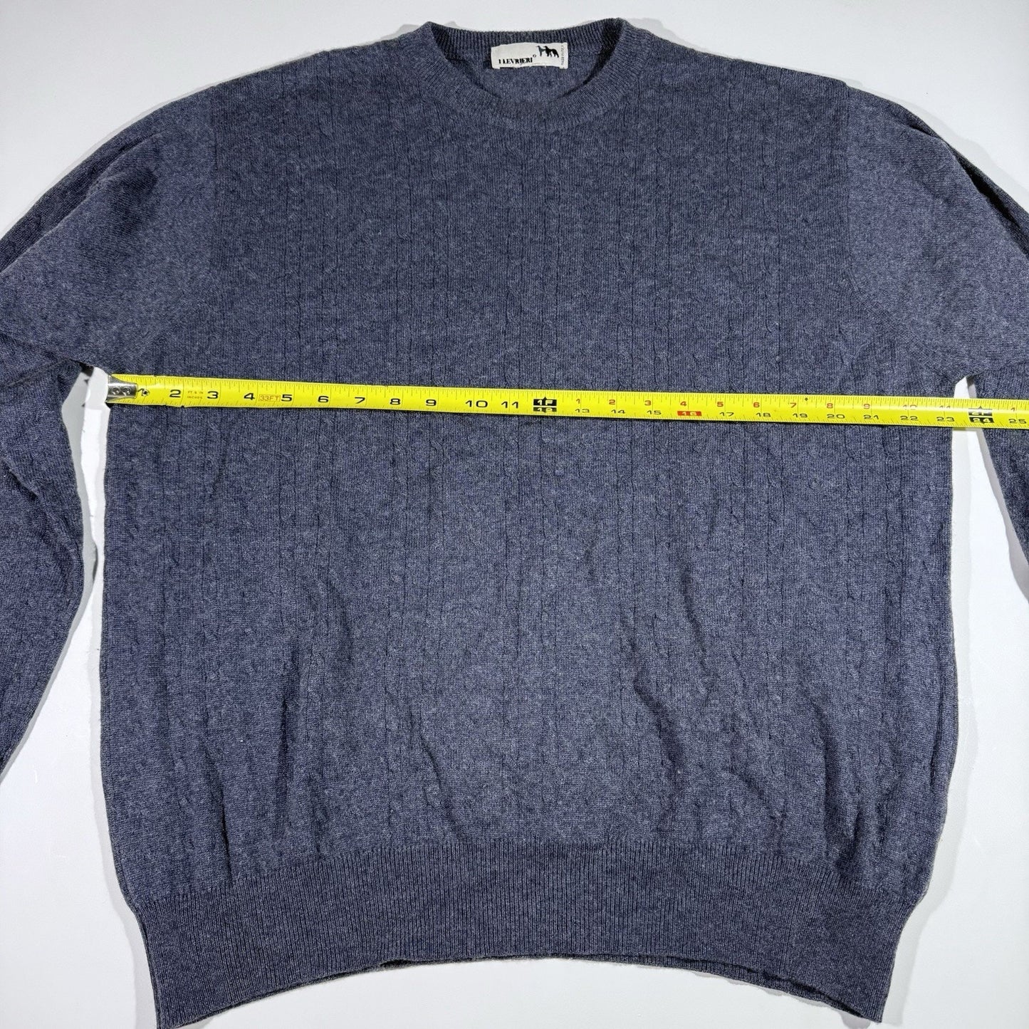 I Levrieri Cashmere Silk Sweater Mens Medium Made in Italy Cable Knit Light
