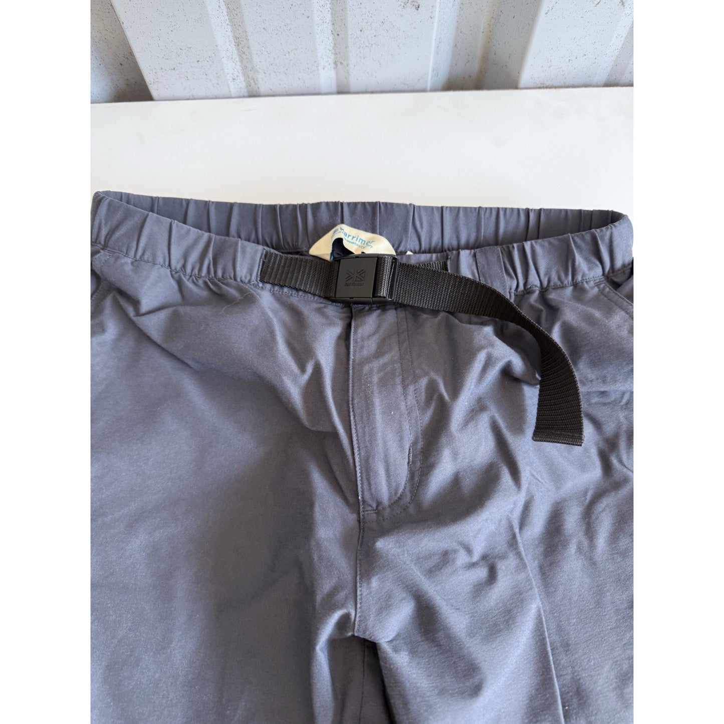 KARRIMOR Mens Straight Cargo Trousers Large W29 L30 Gray Polyester Belted