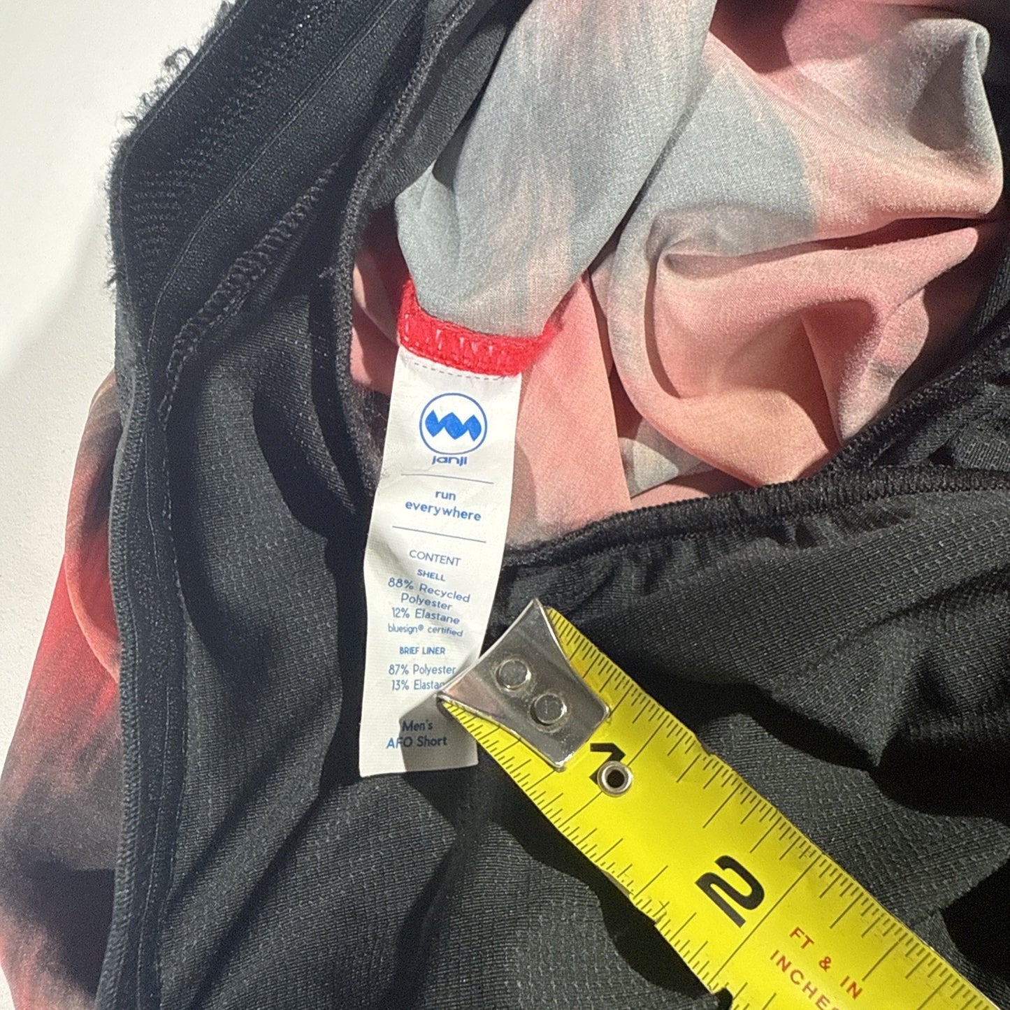 Janji 6” AFO Middle Running Shorts Men’s Medium Red Black Tie Dye Lightweight