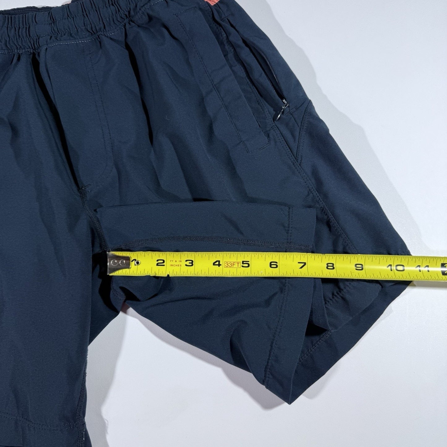 Birddogs Men’s Athletic Shorts Medium Navy Coral Trim Built-in Liner Gym Swim