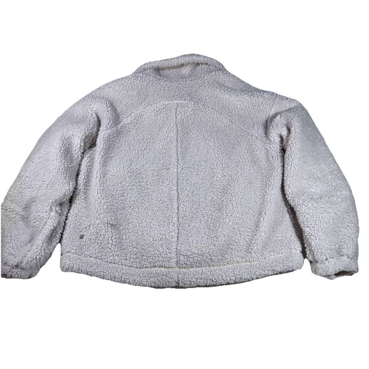 Lululemon Women’s White Sherpa Fleece Zip Jacket Size 6 Cozy Lined Logo