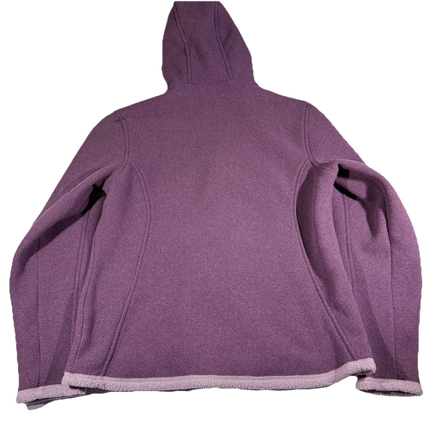 Marmot Women’s Fleece Hoodie Jacket Purple L Zip Front Embroidered Sleeve Warm