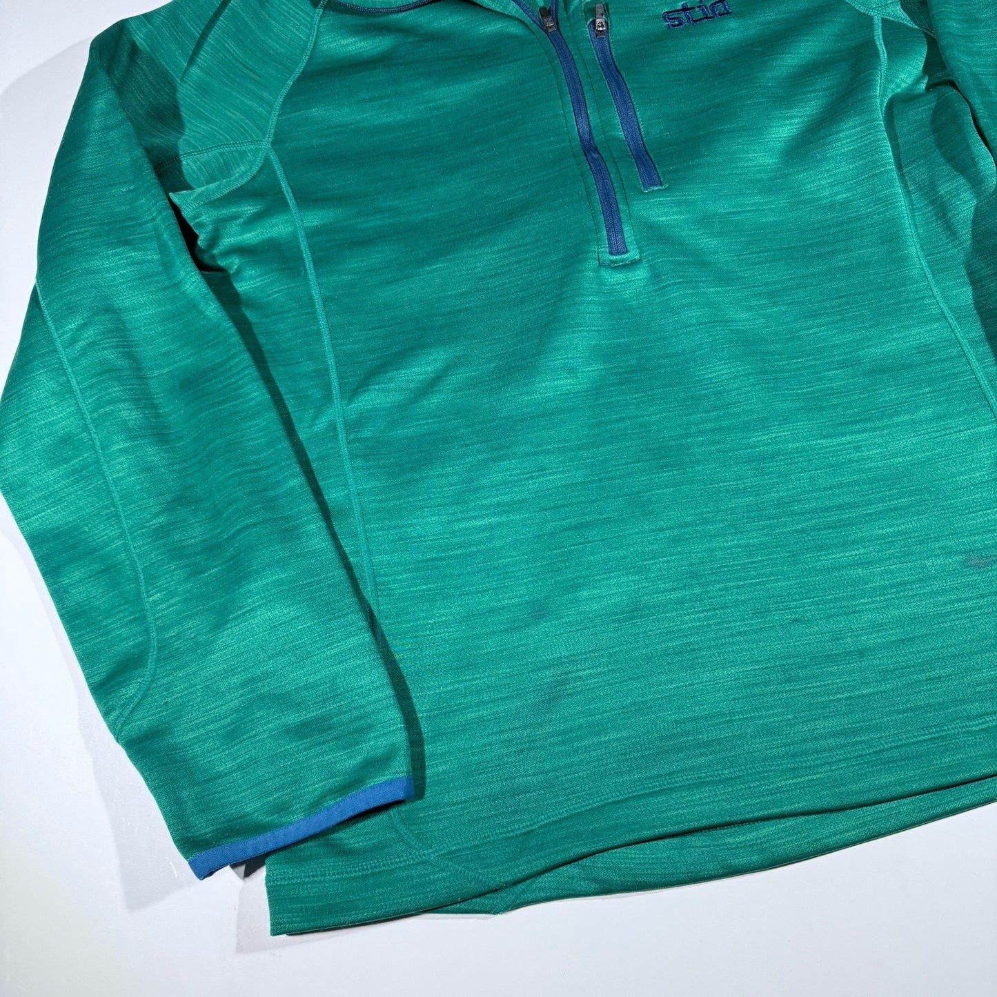 Stio Men’s Medium Green Quarter Zip Pullover Fleece Midlayer Outdoor Hiking
