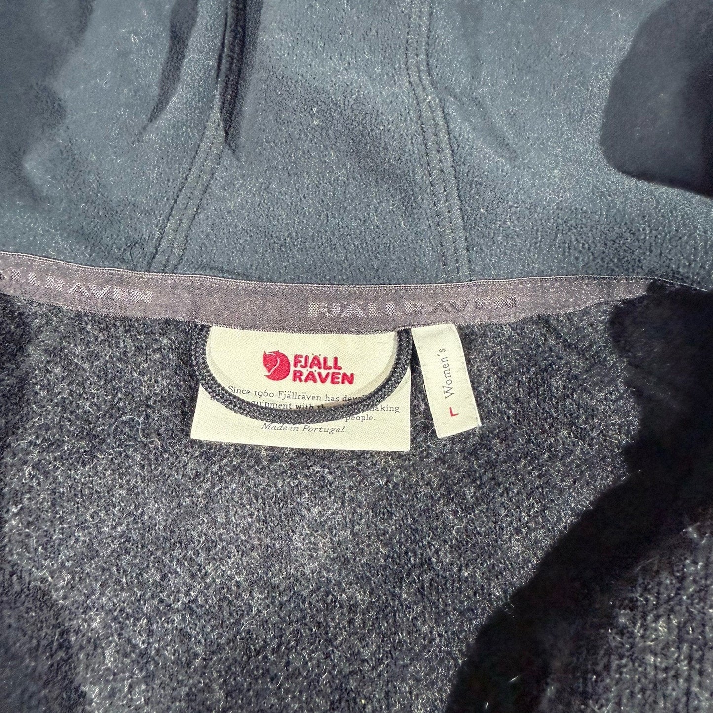 Fjallraven Kaitum Fleece Jacket Women’s Large Green Full Zip Hooded Wool Blend