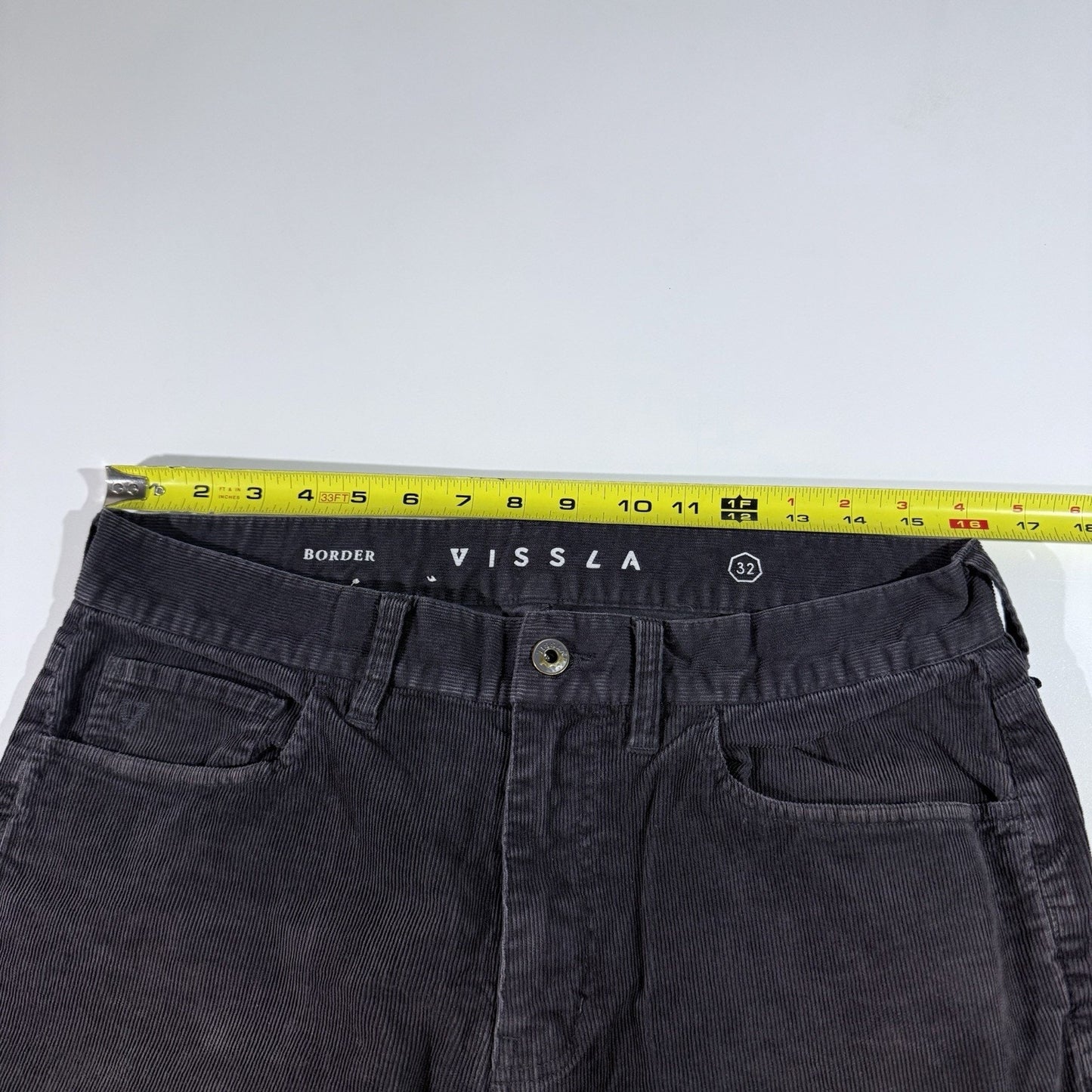 Vissla Men’s Border Corduroy Pants 32x29 Gray Straight Casual Surf Style
