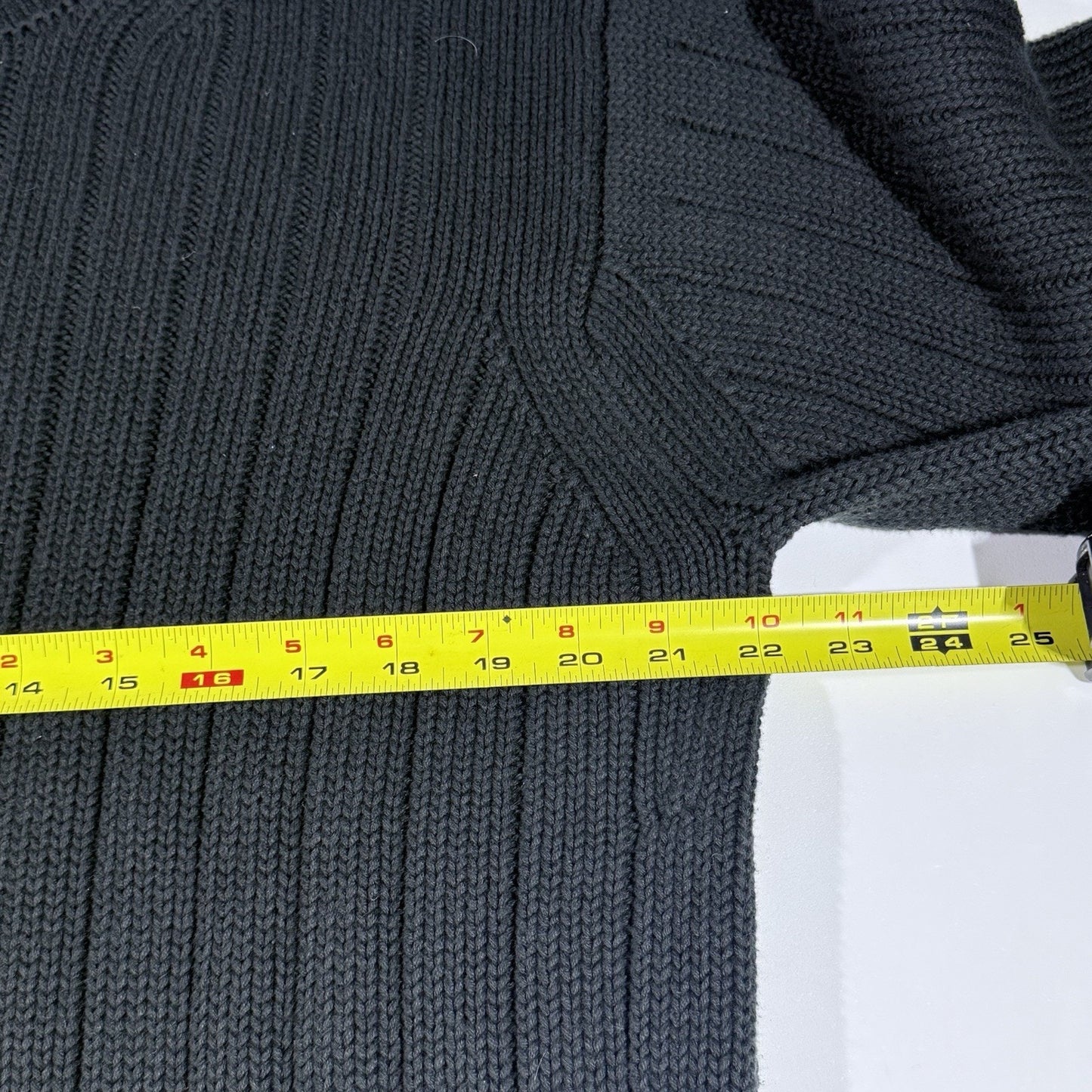 Ralph Lauren Polo Jeans Co Ribbed Mock Neck Sweater XL Black 100% Cotton VTG