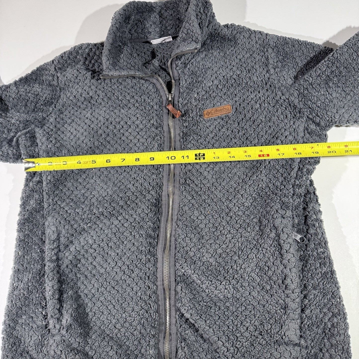 Columbia Fireside Plush Sherpa Fleece Jacket Women’s Large Gray Full Zip Soft