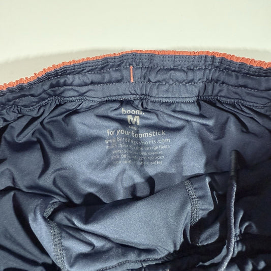 Birddogs Men’s Athletic Shorts Medium Navy Coral Trim Built-in Liner Gym Swim