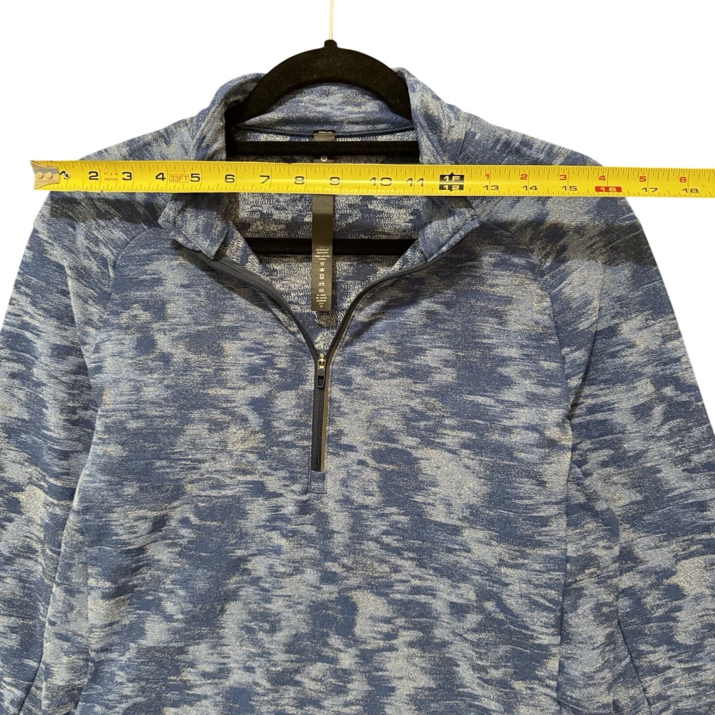Lululemon Surge Warm Quarter Zip Fleece Pullover Blue Camo Men’s Size Medium