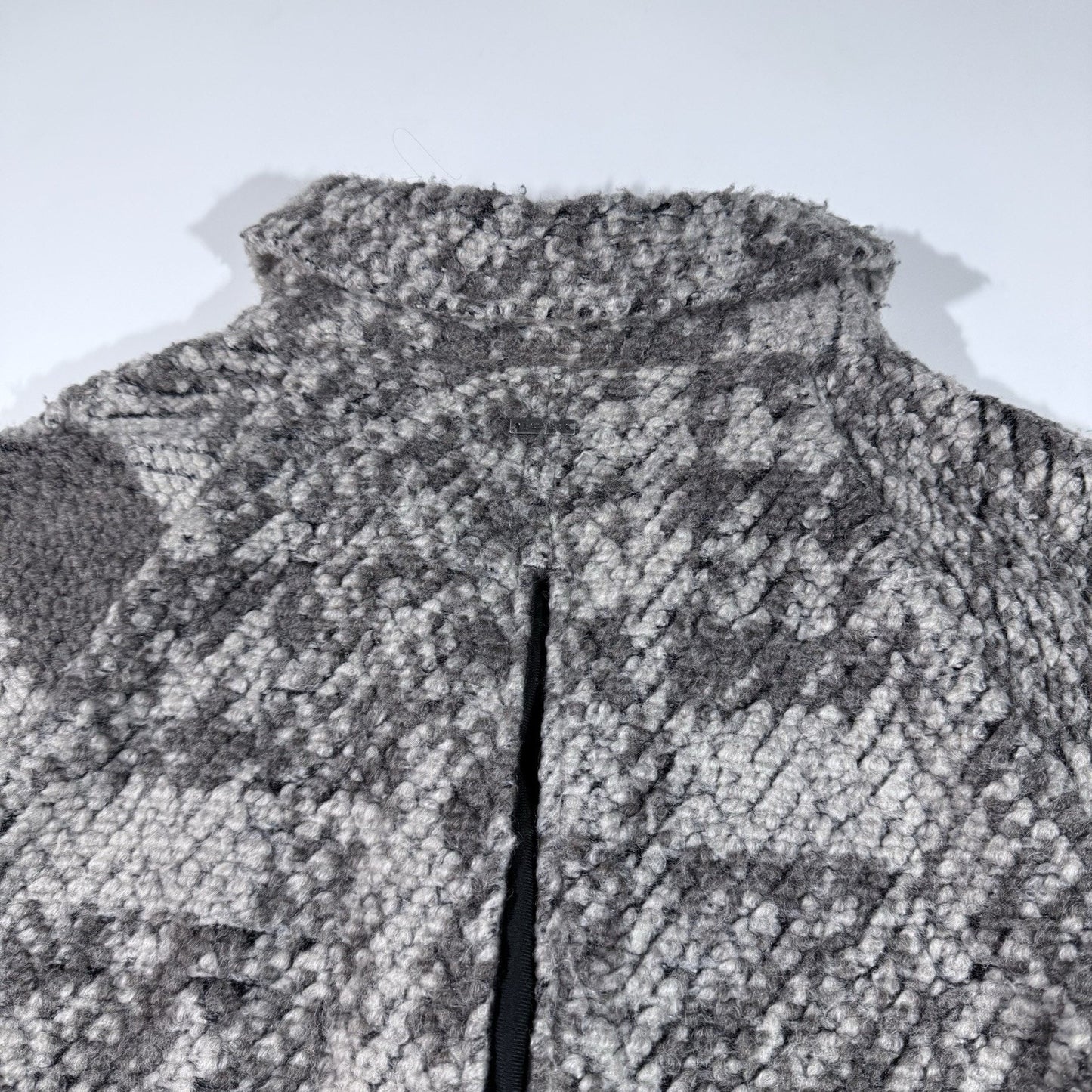 prAna Women’s Wool Blend Jacket Small Gray Knit Zip Front Pockets Boho Sweater
