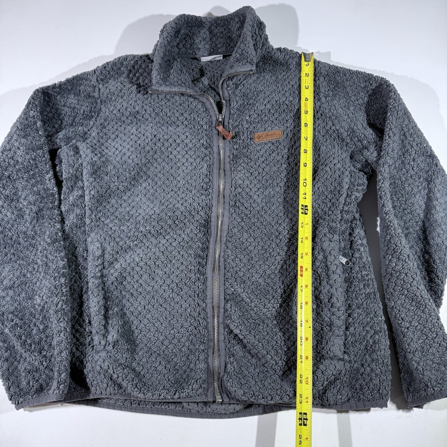 Columbia Fireside Plush Sherpa Fleece Jacket Women’s Large Gray Full Zip Soft