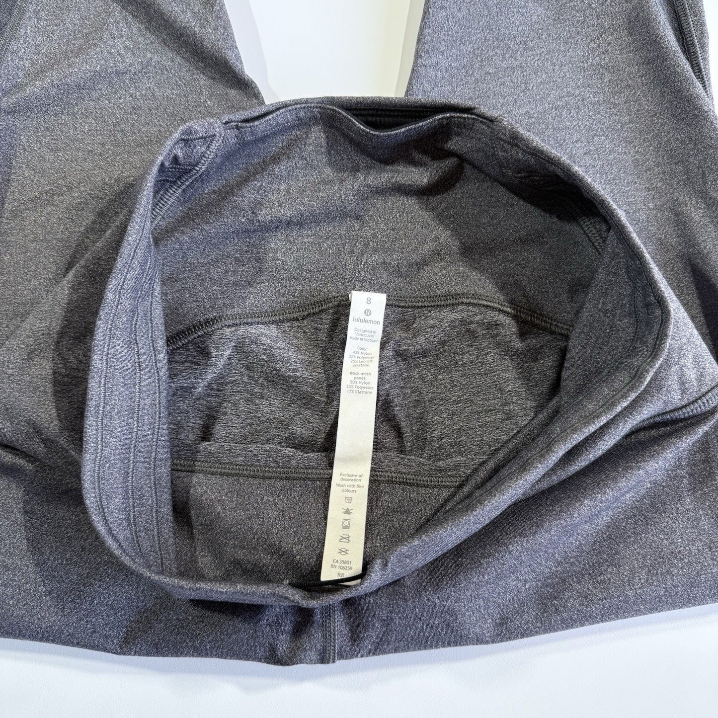 Lululemon High Rise Wunder Under Line Up GRAY Pant Women's Size 8