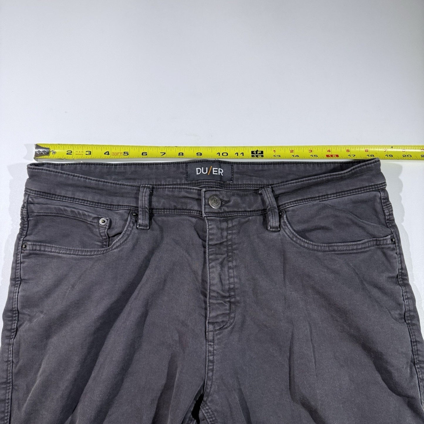 DUER Pants Mens 36x30 Gray N2X Slim Fit No Sweat Stretch Performance Chino