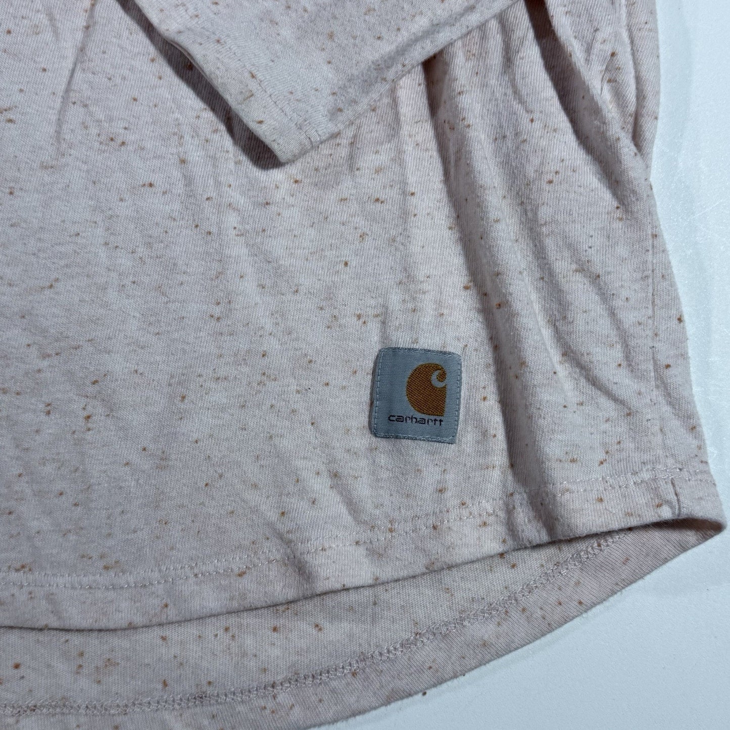 Carhartt Basic V neck Long Sleeves Tee Relaxed Fit Salmon Pink Shirt Size Xl