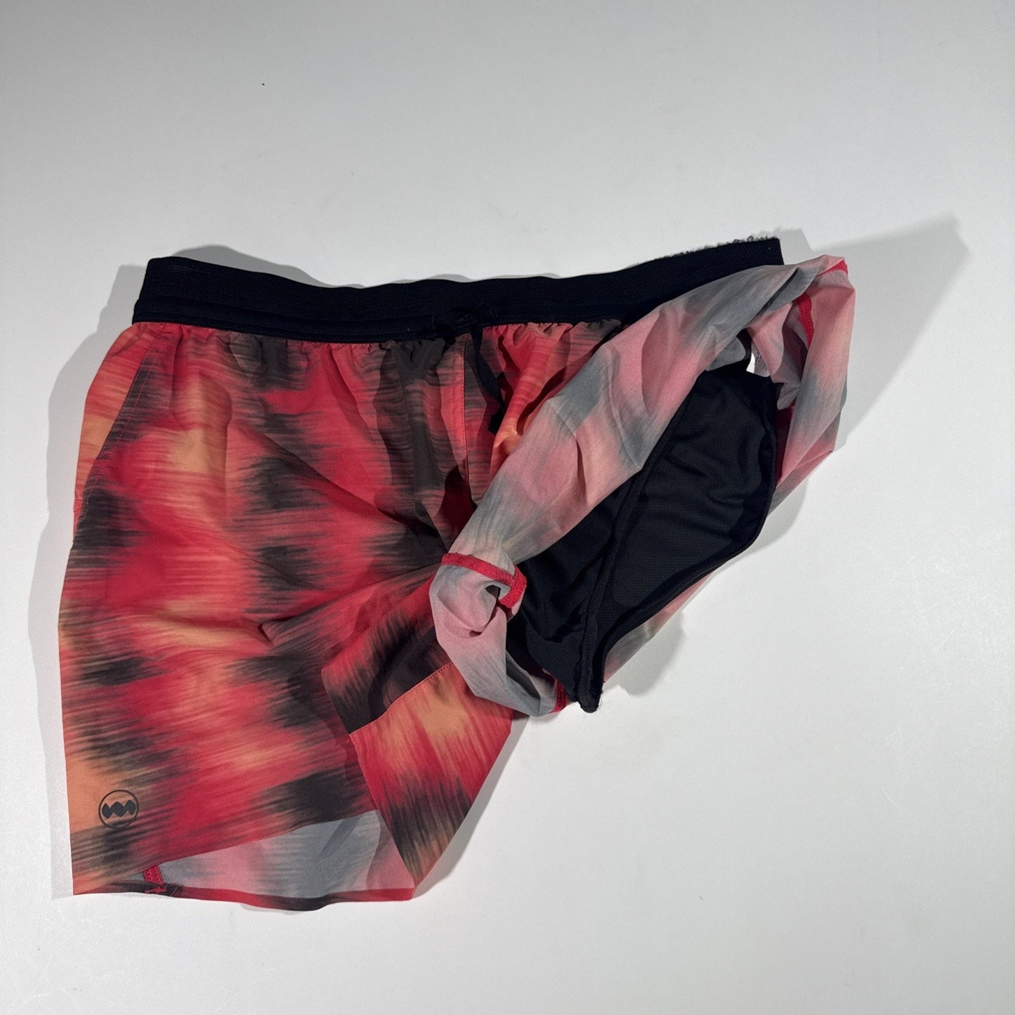Janji 6” AFO Middle Running Shorts Men’s Medium Red Black Tie Dye Lightweight