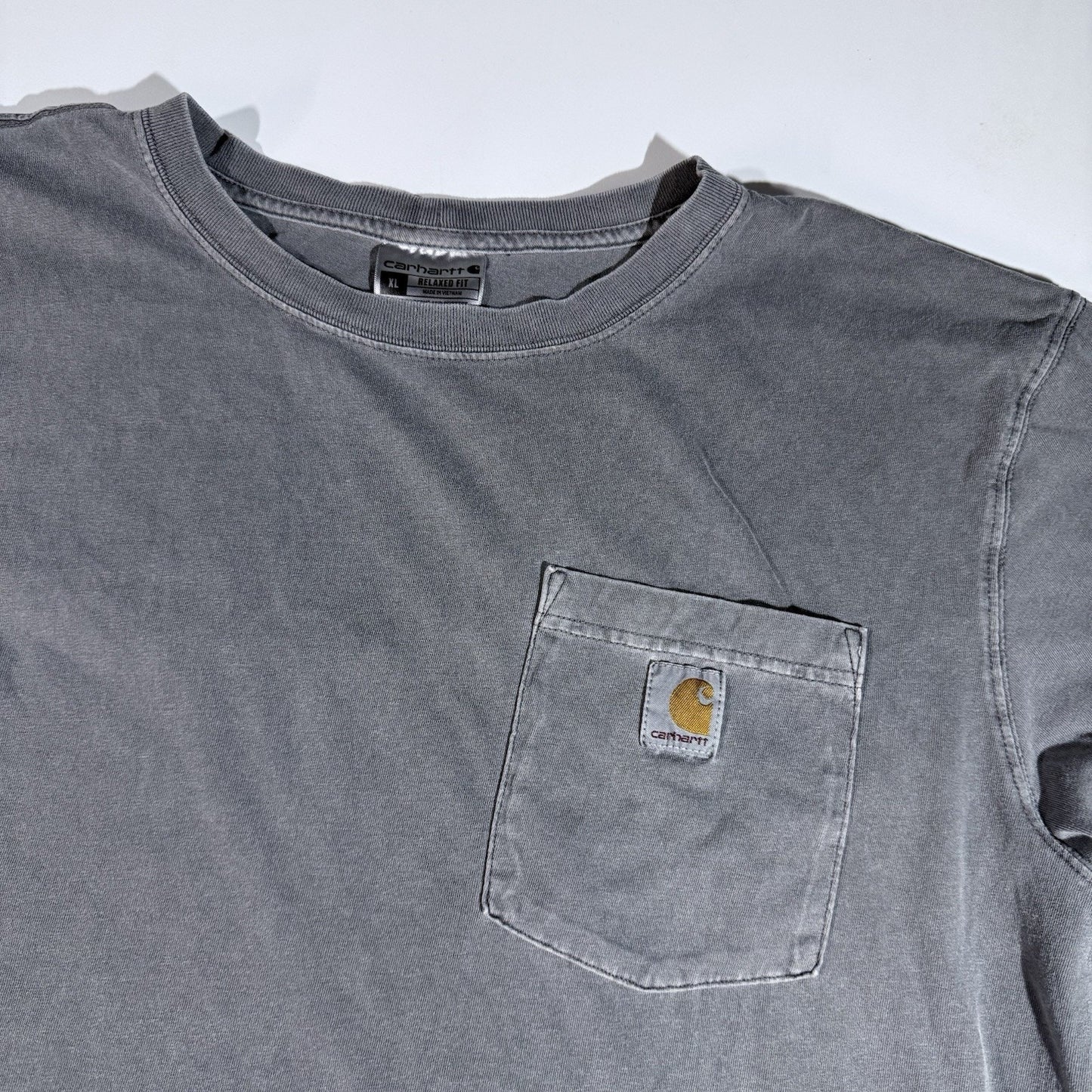 Carhartt Shirt Men XL Gray K87 Pocket T Workwear Loose Fit Casual 100% Cotton