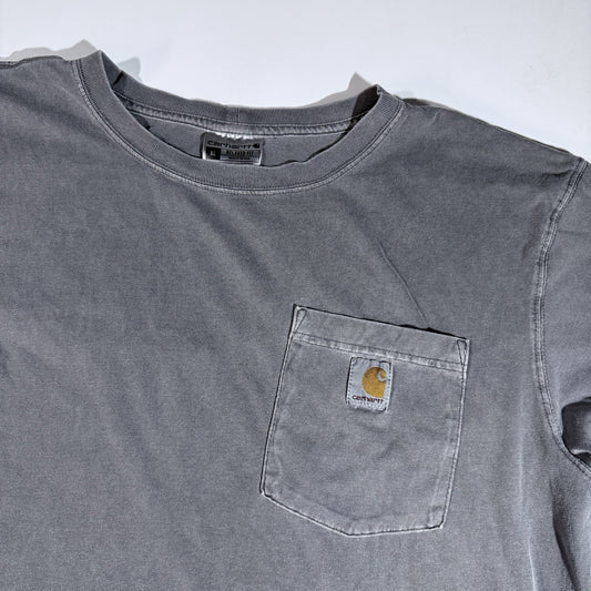 Carhartt Shirt Men XL Gray K87 Pocket T Workwear Loose Fit Casual 100% Cotton