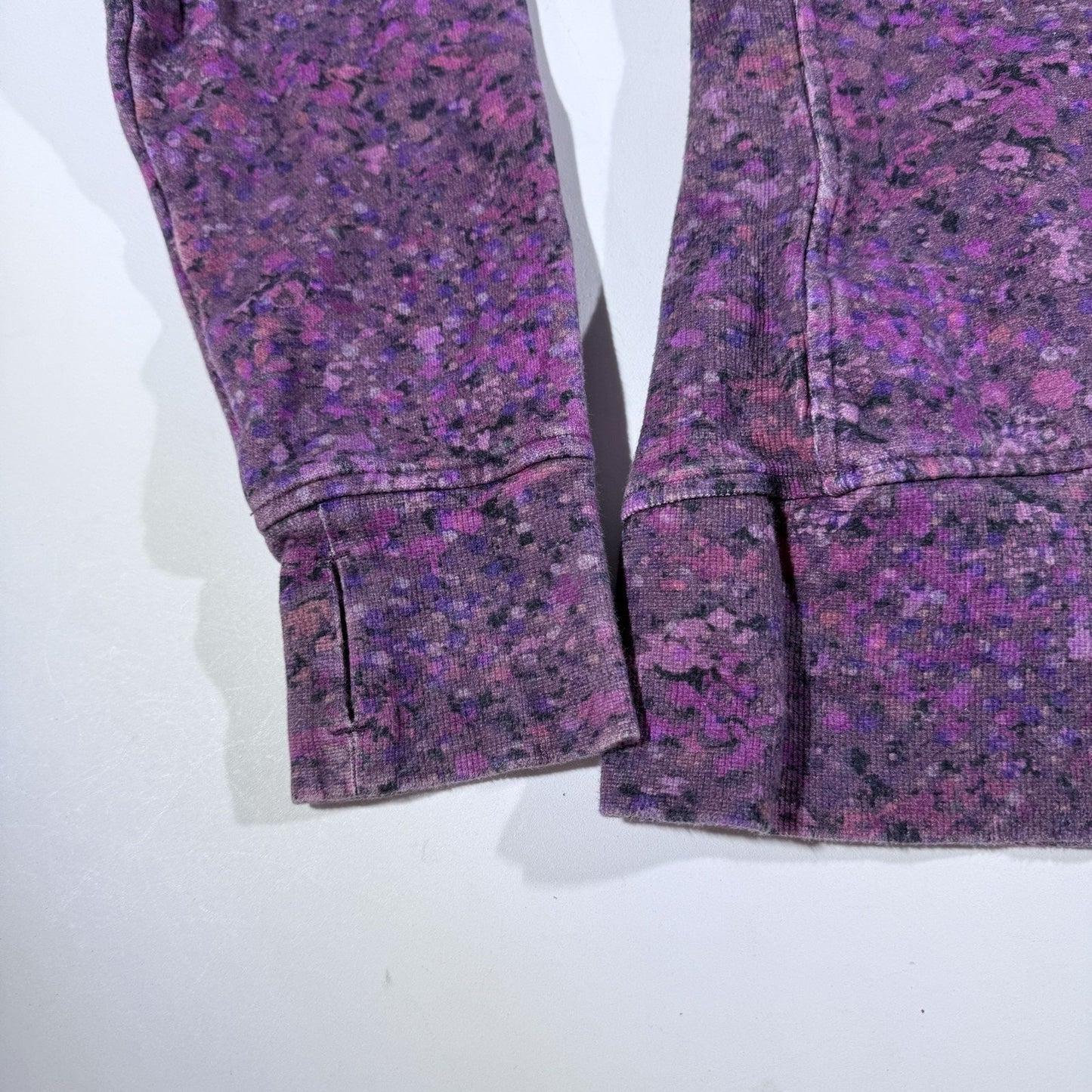RARE Lululemon Scuba Hoodie II Women’s 12 Purple Floral Spritz Print Zip Jacket