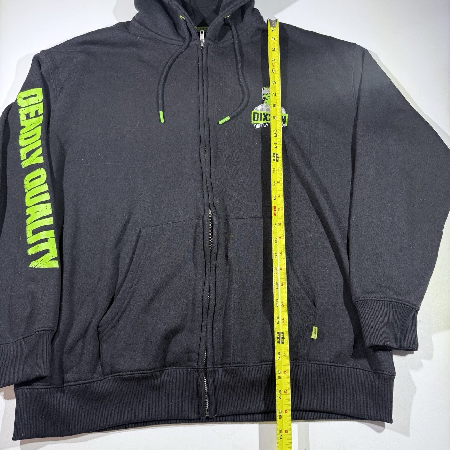 Dixxon Hoodie XL Deadly Quality Zip Up Frankenstein Graphic Black Sweatshirt