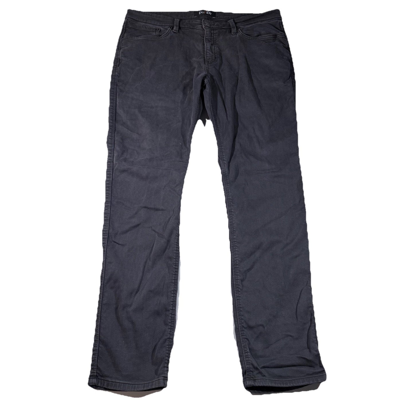 DUER Pants Mens 36x30 Gray N2X Slim Fit No Sweat Stretch Performance Chino