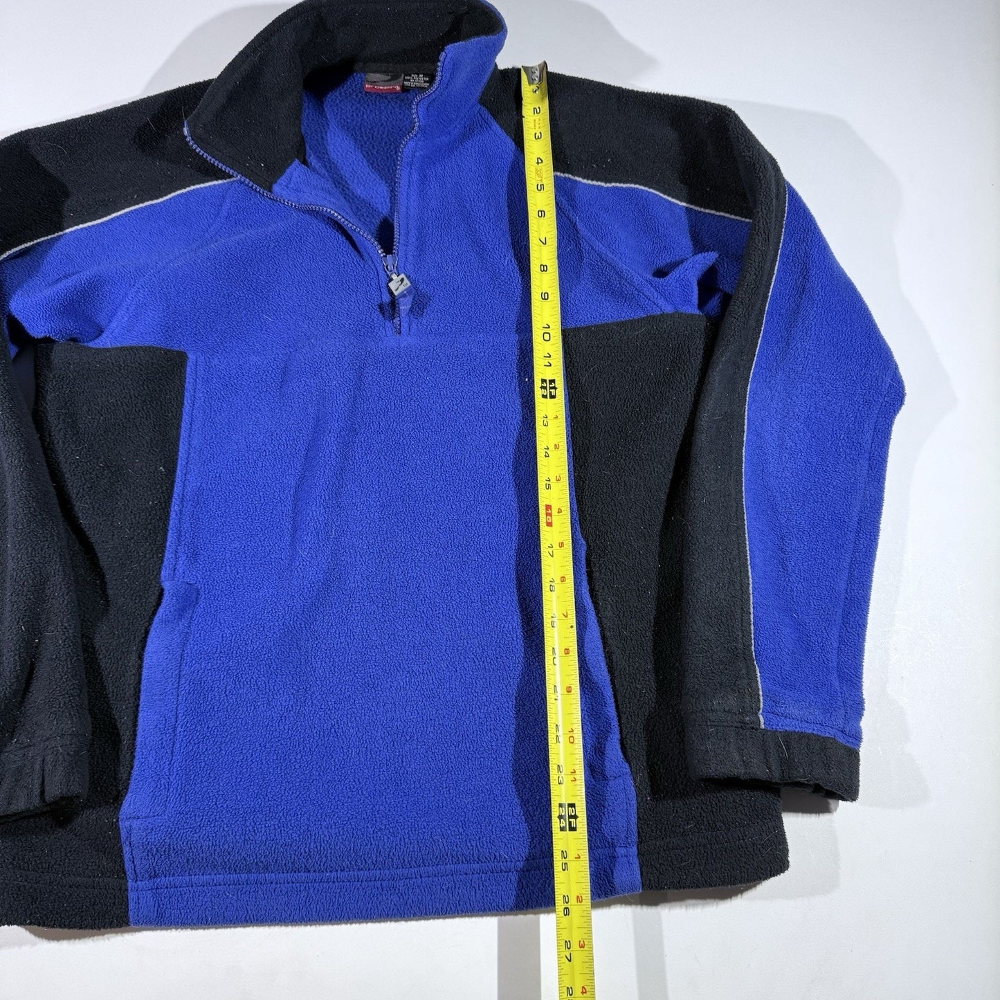 ProSpirit Y2K Fleece Pullover Men’s Medium 1/4 Zip Blue Black Vintage 90s Jacket
